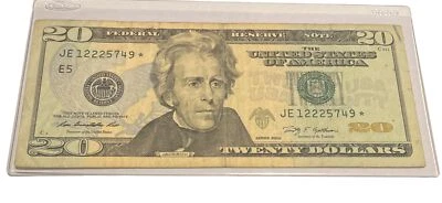 US Fancy Star Error Note Serial Twenty Dollar Replacement Duplicate Ink Fed $20 - Image 1 of 2