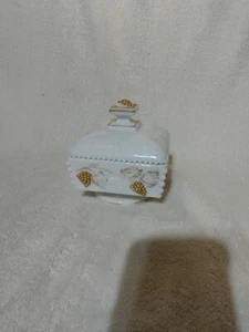 Milk Glass Honey Dish with Lid - Picture 1 of 6