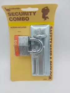 Belwith Security Combo : Safety Hasp & Padlock #3722, NOS 1984, NEW & SEALED - Picture 1 of 2