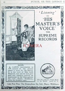 HMV Gramophone Records 'Supreme' WW1 Advert : Original 1915 Print - Foto 1 di 1