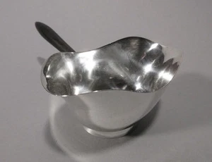 1952 MODERNIST CAÑA BARTON PLATA ESTERLINA MANGO DE MADERA SALSA SALSA SALSA DE COLECCIÓN VAJILLA - Imagen 1 de 9