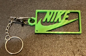 Nike Swoosh /  Keychain Flat Green Plastic Key Chain - Picture 1 of 1