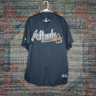 Majestic Hombre Atlanta Braves Cosido MLB Botón Jersey Sin Número NNO XL USADO EN EXCELENTE CONDICIÓN Foto 1 de 4