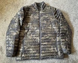 Eddie Bauer Eb700 Camo Jacket Mens Large Tall Full Zip Down Puffer Insulated - Picture 1 of 8