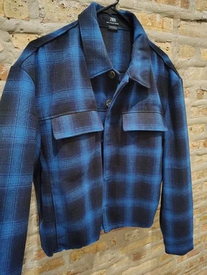 Zara Man Cropped Jacket Berlin Limited Edition Black Blue Light New Medium Rare - Image 1 of 4