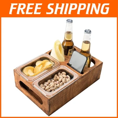 Beer & Snack Caddy with Bowls and Remote Holder - Ultimate Movie Night Companion - Image 1 of 4