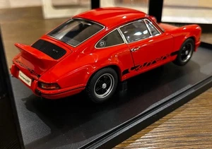 AUTOart 1/18 Porsche 911 Carrera RS 2.7 Coupe 1973 Orange Black Stripes Diecast - Picture 1 of 8