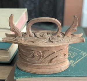 Vintage Norwegian Tine Bent Wood Box Wood Folk Art Scandinavian Small Handmade - Picture 1 of 20