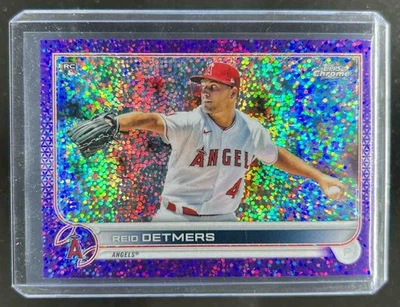 2022 Topps Chrome Reid Detmers RC Purple Speckle Refractor #146/299 Angels - Image 1 of 2