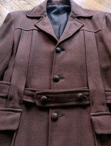 True Vintage Norfolk Style Belted Brown Jacket Size 38 Circa 1950s NOT 1970s - Picture 1 of 23