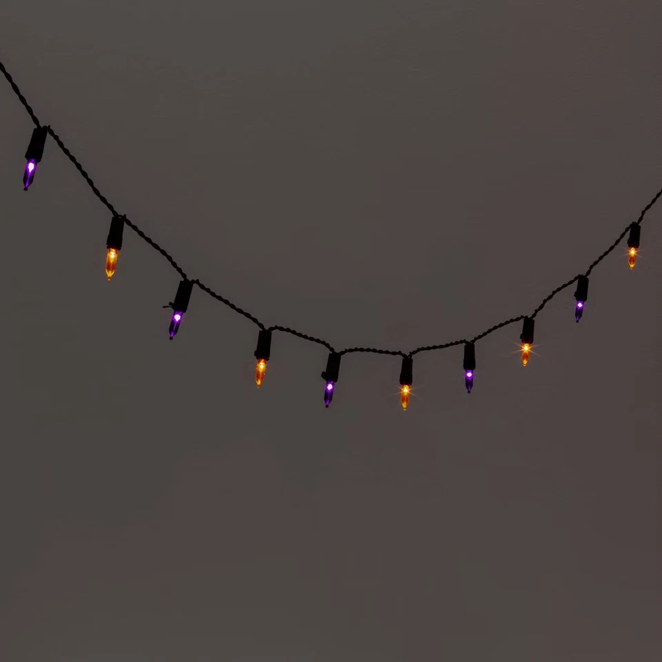 60-Count LED Halloween Orange & Purple Battery Operated String Lights - Image 1 of 1