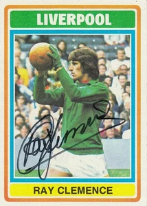 Vintage SIGNED TOPPS 1976/77 Trading Card RAY CLEMENCE LIVERPOOL - Picture 1 of 1