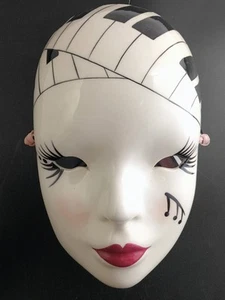 Ceramic Face Wall Mask, Venetian Art Deco Muse Of Music, Hand Painted, OBO - Picture 1 of 5