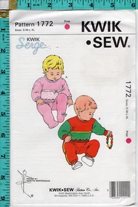 "Baby Jogging Suits" ©1988 Kwik•Sew Master Sewing Craft Pattern # 1772 SEALED - Picture 1 of 2
