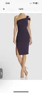 Vestido con abertura formal de un hombro talla 6 talla 6 forrado púrpura azul - Imagen 1 de 10