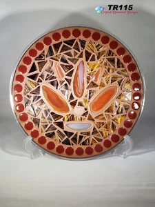 Brown, Rust & Gold with Agates Mosaic Tray Handmade Great for your home TR115 - Picture 1 of 5