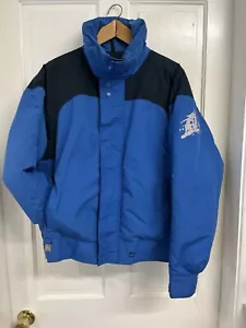 Vintage Woolrich Bomberjacke L 90er Made In USA blau wattiert Outdoor-Lackmarke - Bild 1 von 18
