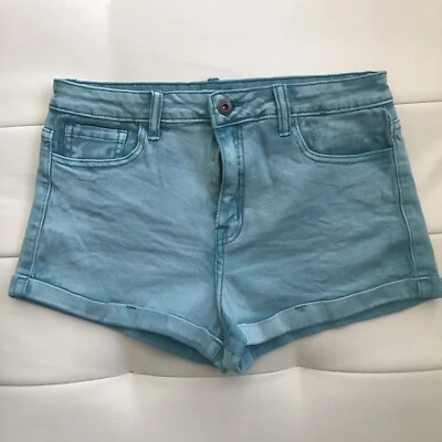 Pantalones Cortos Para Mujer Forever 21 Premium Denim Lavado Verde Mezcla Algodón Talla 29 Foto 1 de 4