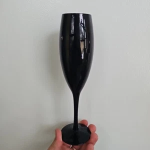 Libbey Black Amethyst Glass Champagne Flute Vintage approx 9 1/4" Tall - Picture 1 of 8