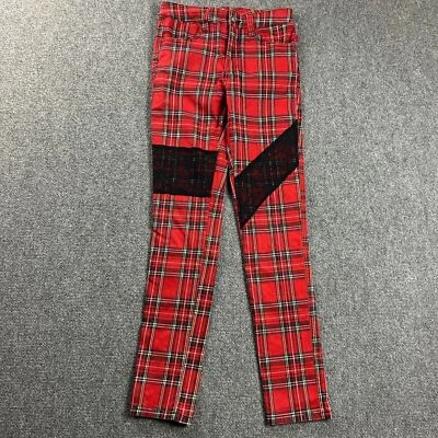 Xadrez Royal Bones Juniors 5 vermelho magro casual mistura de algodão - Imagem 1 de 4