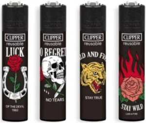 Clipper Lighter Tattoo Sentences Pack of 4 - Picture 1 of 1