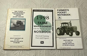John Deere Farmer's Management Pocket Notebook 1977 1985 1998 Tractor Lot Of 3 - Picture 1 of 24