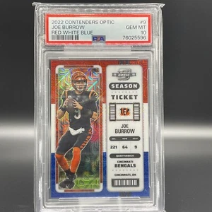 2022 Contenders Optic Joe Burrow Red, White, & Blue /13 Season Ticket PSA 10 #9 - Bild 1 von 3