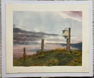 Vintage 1992 Original Aquarell Kunst Gemälde signiert James O. Maler Vogelhaus - Bild 1 von 10