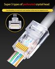 50 Pcs Rj45 Connector Cat6 Unshielded Rj45 Perforated Crystal Head Network Cable