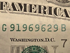 Series 1977 A $10 Ten Dollar Bill Fancy Serial Number Off Center Error Note UNC! - Picture 1 of 24