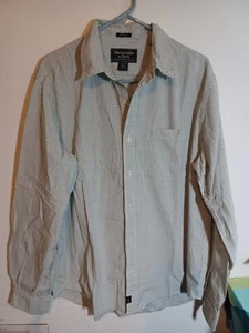 Herren ABERCROMBIE & FITCH Hemd Med M grün weiß kariert Muscle Button Down - Bild 1 von 8