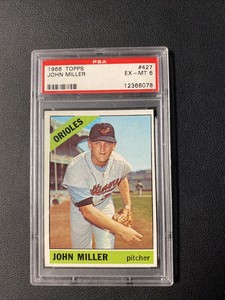 1966 Topps  BASEBALL #427 John Miller PSA 6 BALTIMORE ORIOLES