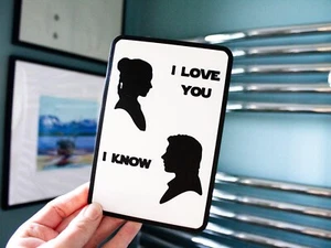 I Know | Han Solo Princess Leia Poster | Star Wars 3D Printed Movie Poster - Picture 1 of 4
