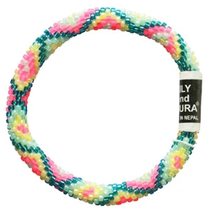 LILY and LAURA "Pursuit of Happiness Kaleidoscope" Hand Crocheted Bead Bracelet - Picture 1 of 3