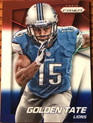 2014 Panini Prizm Prizms Red White & Blue Golden Tate #117 Detroit Lions - Image 1 of 2
