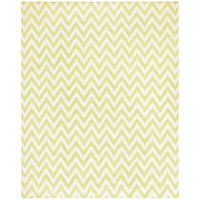 SAFAVIEH Dhurries DHU557A Handwoven Green / Ivory Rug - Image 1 of 4