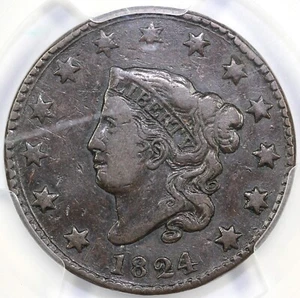 1824 1c Matron Head Large Cent PCGS VF 20 - Picture 1 of 5