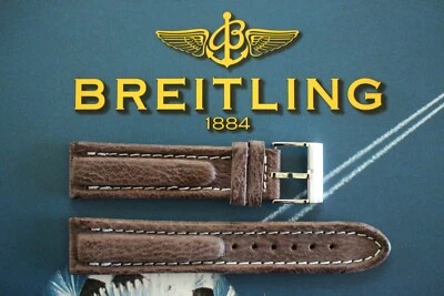 NOS 22MM DK. CORREA DE RELOJ MARRÓN GAMUZA TIBURÓN HEBILLA CORREA DE RELOJ PARA WIDELING Foto 1 de 4