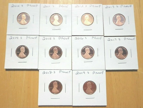 2010 S 11 2012 S 13 14 15 16 17 18 2019 2020 S Lincoln Proof Penny 11 Coin Set Cover