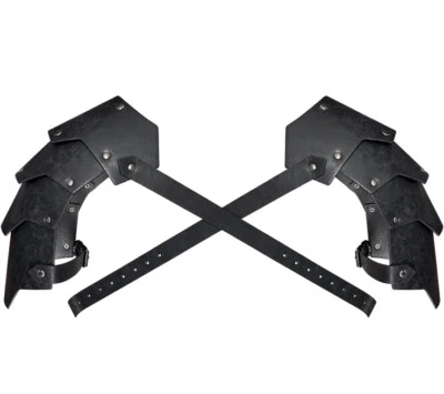 Caballero doble medieval de imitación de cuero, armadura de hombro de caballero mercenario vintage Foto 1 de 4