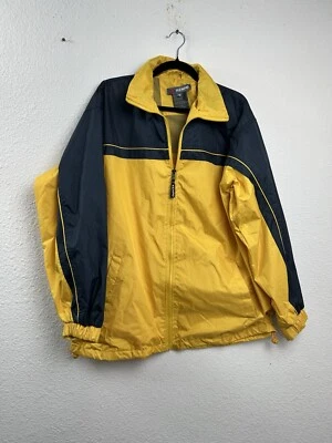 KENPO Windbreaker Jacket Men's Size M Yellow Blue Full Zip Mesh Lining Track - Image 1 of 4