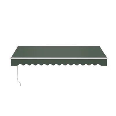 ALEKO Manual Retractable Home Patio 13 x 10 feet Awning Green Canopy Sunshade - Image 1 of 4