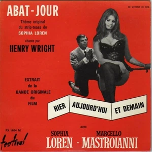 HIER, AUJOURD'HUI ET DEMAIN HENRY WRIGHT SOPHIA LOREN FRENCH ORG OST EP 45 PS 7" - Picture 1 of 1