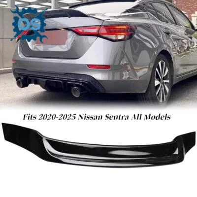 FOR 2020-2025 NISSAN SENTRA R STYLE GLOSS BLACK HIGH KICK DUCKBILL TRUNK SPOILER - Image 1 of 4