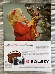 Bolsey 35mm Camera B-2 Christmas Stocking Kitten Girl 1951 Vintage Print Ad - Picture 1 of 1