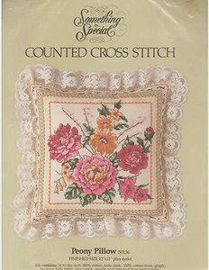 Kit Almohada Peonía Contada Punto de Cruz Diseño Candamar Ojales 50136 12" x 12"  - Imagen 1 de 4