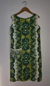 Vintage Designer Collection Malihini Hawaii Dress 1960s Green Floral Small - Picture 1 of 10