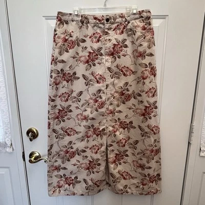 Maxi Falda Larga Floral Cottagecore Vintage Eddie Bauer Rosa Tostado Para Mujer Talla 16” Foto 1 de 4