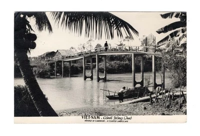 G518 Vietnam - "Paisaje rural" - Foto postal RPPC - Enviado a Canadá Foto 1 de 2