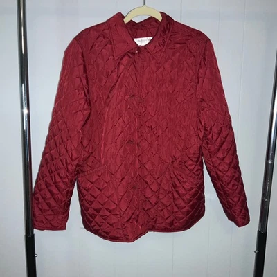 Jones News York Sport Chaqueta Ligera Rojo Ladrillo Acolchada Botón Delantero Talla L Foto 1 de 4
